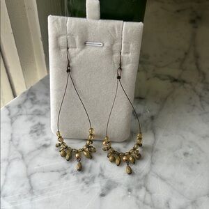 Elegant Gold Beaded Drop Earrings